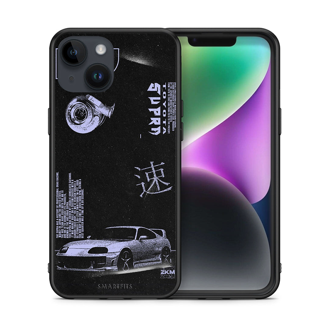 Θήκη Αγίου Βαλεντίνου iPhone 14 Tokyo Drift από τη Smartfits με σχέδιο στο πίσω μέρος και μαύρο περίβλημα | iPhone 14 Tokyo Drift case with colorful back and black bezels