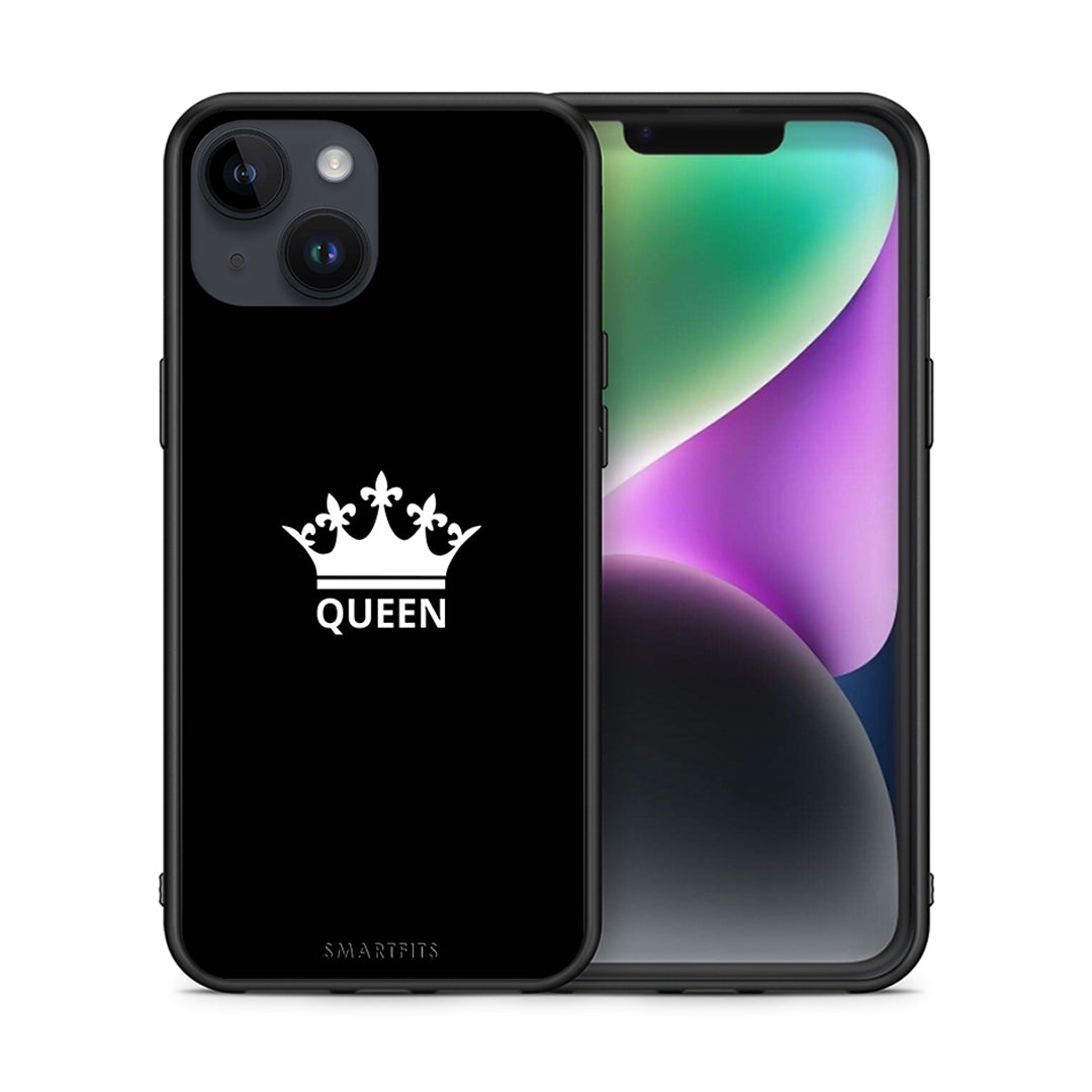 Θήκη iPhone 14 Queen Valentine από τη Smartfits με σχέδιο στο πίσω μέρος και μαύρο περίβλημα | iPhone 14 Queen Valentine case with colorful back and black bezels