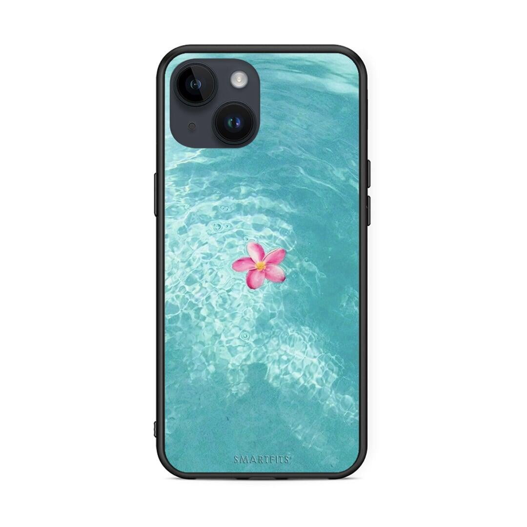 iPhone 15 Water Flower Θήκη από τη Smartfits με σχέδιο στο πίσω μέρος και μαύρο περίβλημα | Smartphone case with colorful back and black bezels by Smartfits