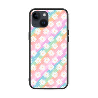 Thumbnail for iPhone 15 White Daisies θήκη από τη Smartfits με σχέδιο στο πίσω μέρος και μαύρο περίβλημα | Smartphone case with colorful back and black bezels by Smartfits