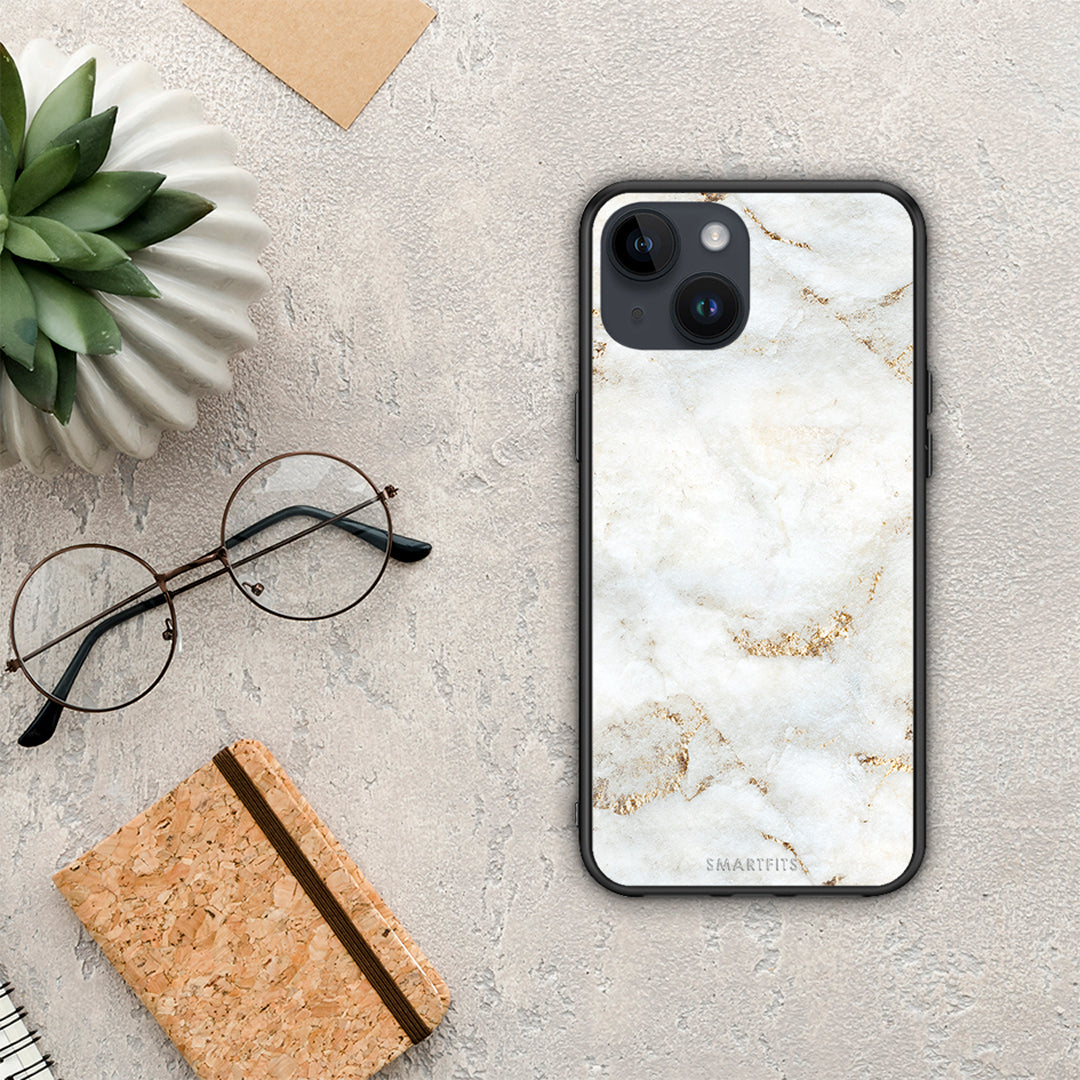 White Gold Marble - iPhone 15 case