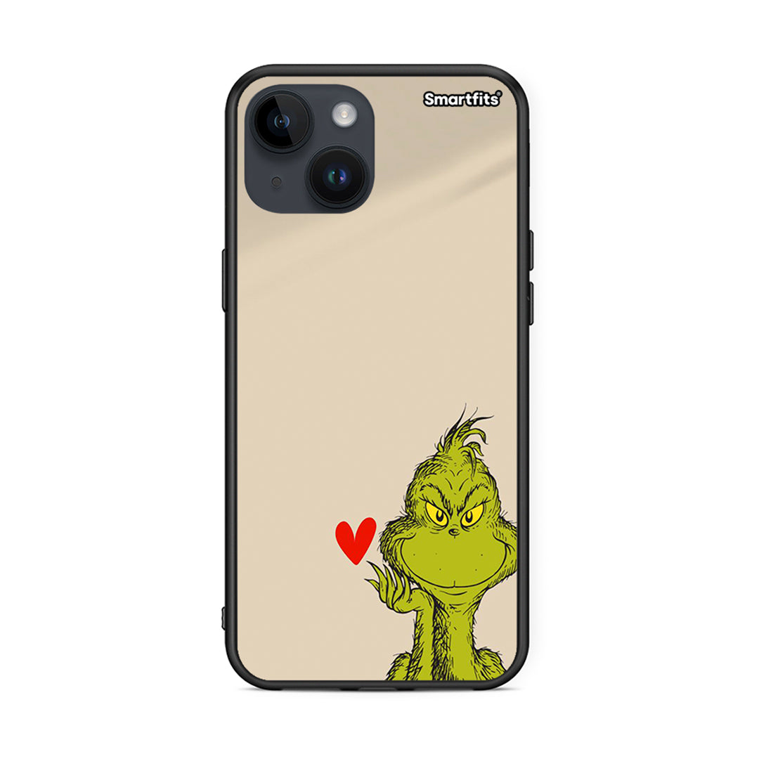 iPhone 14 Xmas Grinch θήκη από τη Smartfits με σχέδιο στο πίσω μέρος και μαύρο περίβλημα | Smartphone case with colorful back and black bezels by Smartfits