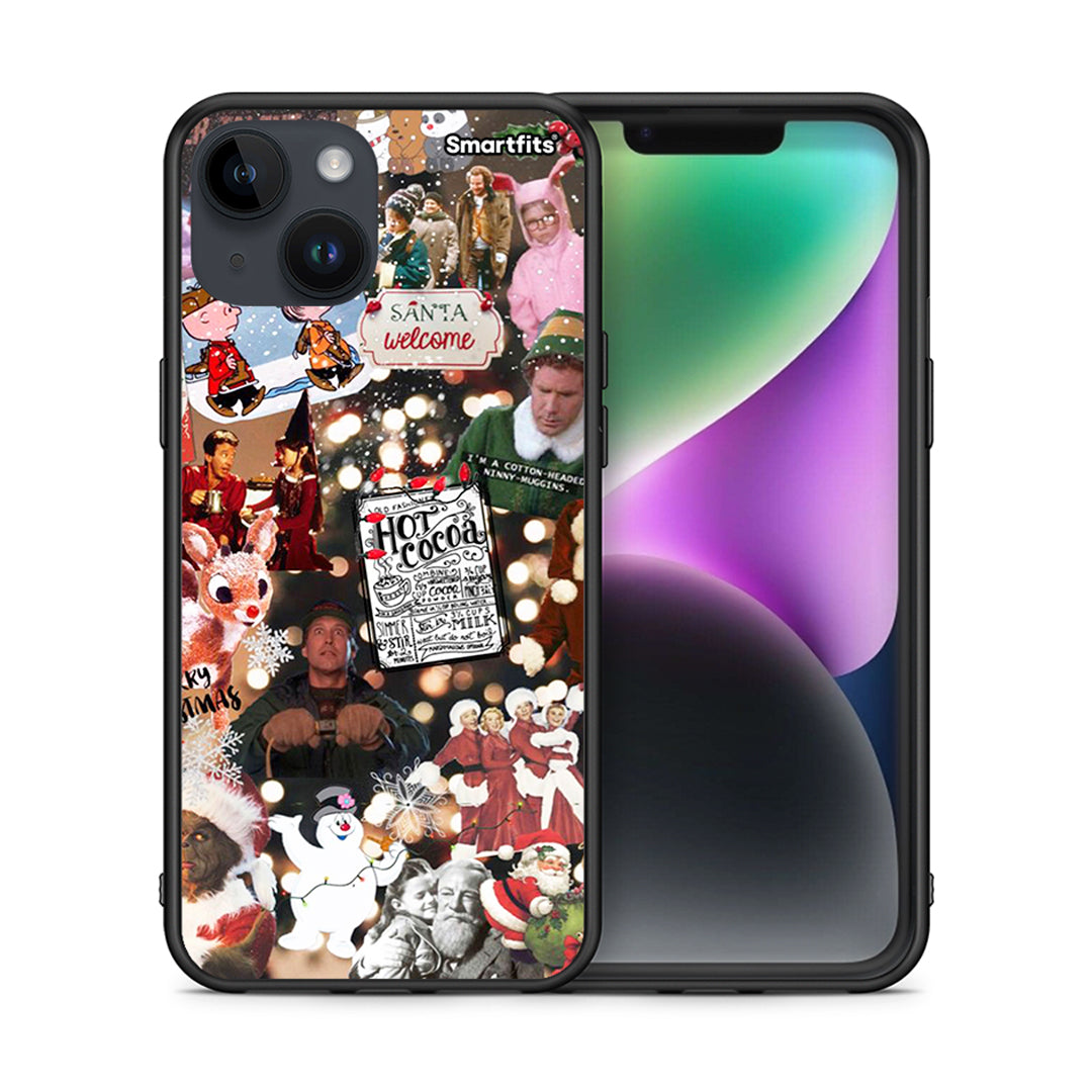 Θήκη iPhone 14 Xmas Movies από τη Smartfits με σχέδιο στο πίσω μέρος και μαύρο περίβλημα | iPhone 14 Xmas Movies case with colorful back and black bezels