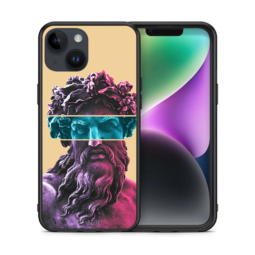 Θήκη Αγίου Βαλεντίνου iPhone 14 Zeus Art από τη Smartfits με σχέδιο στο πίσω μέρος και μαύρο περίβλημα | iPhone 14 Zeus Art case with colorful back and black bezels