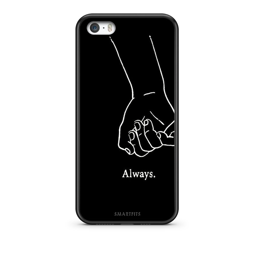 iPhone 5 / 5s / SE Always & Forever 1 Θήκη Αγίου Βαλεντίνου από τη Smartfits με σχέδιο στο πίσω μέρος και μαύρο περίβλημα | Smartphone case with colorful back and black bezels by Smartfits
