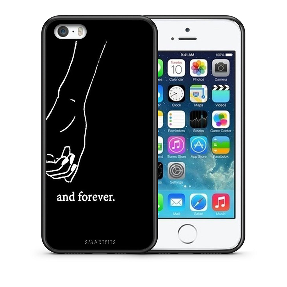 Θήκη Αγίου Βαλεντίνου iPhone 5 / 5s / SE Always & Forever 2 από τη Smartfits με σχέδιο στο πίσω μέρος και μαύρο περίβλημα | iPhone 5 / 5s / SE Always & Forever 2 case with colorful back and black bezels