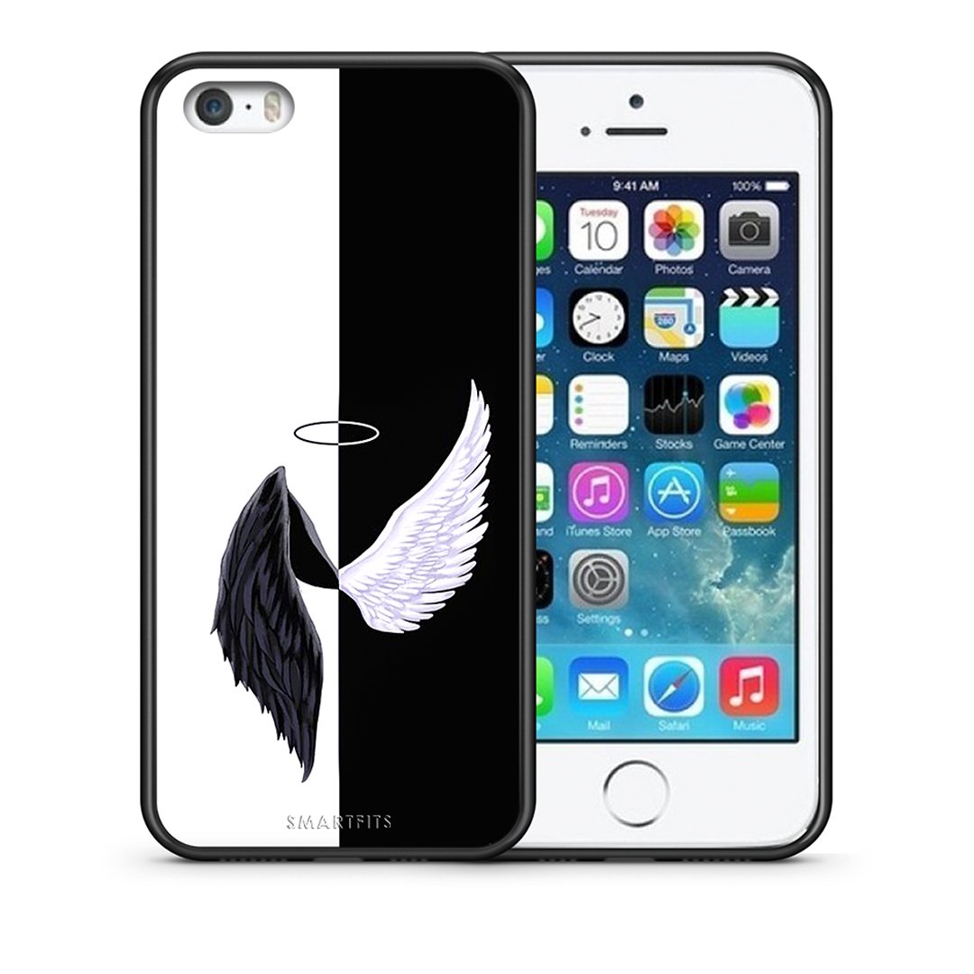 Θήκη iPhone 5/5s/SE Angels Demons από τη Smartfits με σχέδιο στο πίσω μέρος και μαύρο περίβλημα | iPhone 5/5s/SE Angels Demons case with colorful back and black bezels
