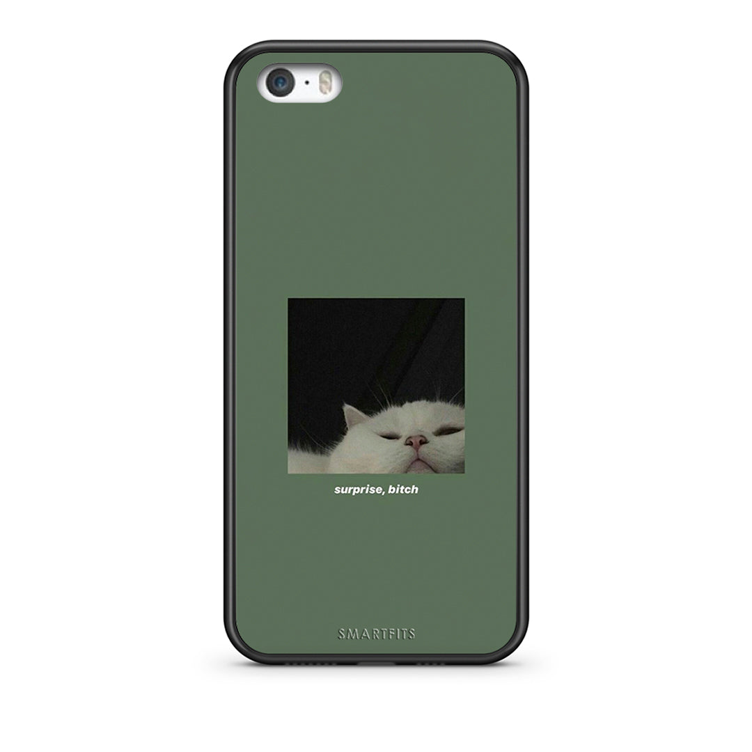 iPhone 5/5s/SE Bitch Surprise θήκη από τη Smartfits με σχέδιο στο πίσω μέρος και μαύρο περίβλημα | Smartphone case with colorful back and black bezels by Smartfits