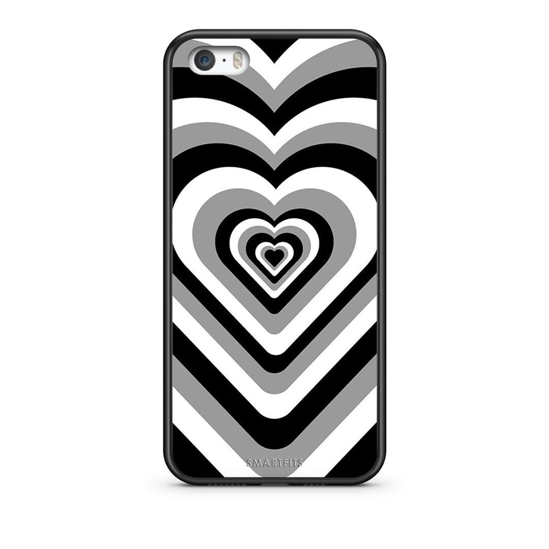 iPhone 5/5s/SE Black Hearts θήκη από τη Smartfits με σχέδιο στο πίσω μέρος και μαύρο περίβλημα | Smartphone case with colorful back and black bezels by Smartfits