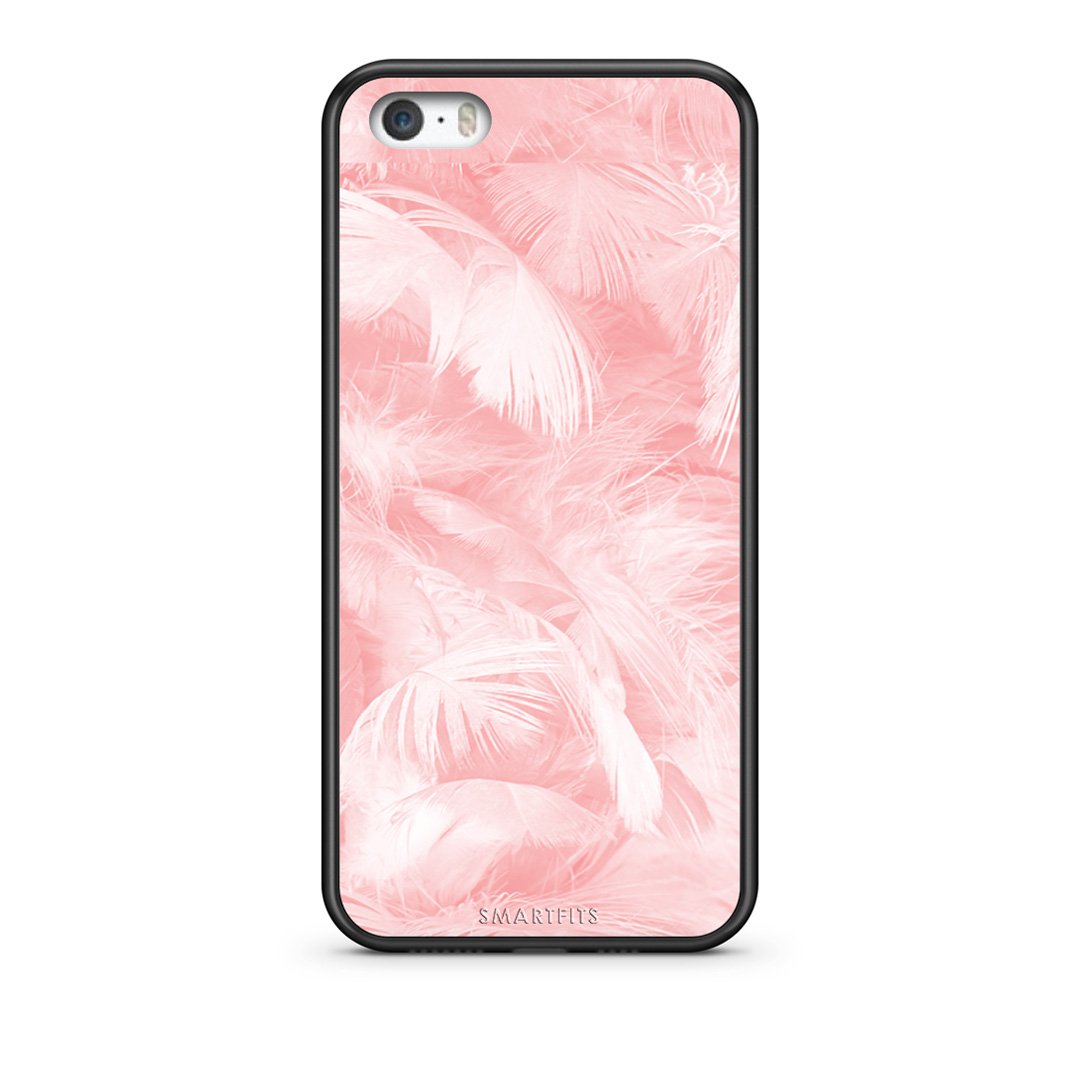 33 - iPhone 5/5s/SE Pink Feather Boho case, cover, bumper