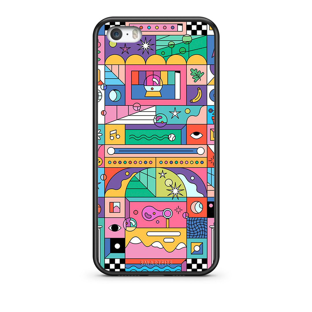 iPhone 5/5s/SE Bubbles Soap θήκη από τη Smartfits με σχέδιο στο πίσω μέρος και μαύρο περίβλημα | Smartphone case with colorful back and black bezels by Smartfits