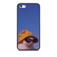 Thumbnail for iPhone 5/5s/SE Cat Diva θήκη από τη Smartfits με σχέδιο στο πίσω μέρος και μαύρο περίβλημα | Smartphone case with colorful back and black bezels by Smartfits