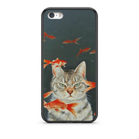 Thumbnail for iPhone 5/5s/SE Cat Goldfish θήκη από τη Smartfits με σχέδιο στο πίσω μέρος και μαύρο περίβλημα | Smartphone case with colorful back and black bezels by Smartfits