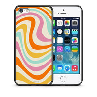 Thumbnail for Θήκη iPhone 5/5s/SE Colourful Waves από τη Smartfits με σχέδιο στο πίσω μέρος και μαύρο περίβλημα | iPhone 5/5s/SE Colourful Waves case with colorful back and black bezels