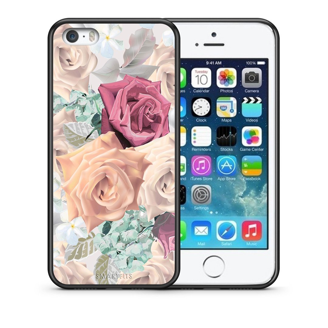 Θήκη iPhone 5/5s/SE Bouquet Floral από τη Smartfits με σχέδιο στο πίσω μέρος και μαύρο περίβλημα | iPhone 5/5s/SE Bouquet Floral case with colorful back and black bezels