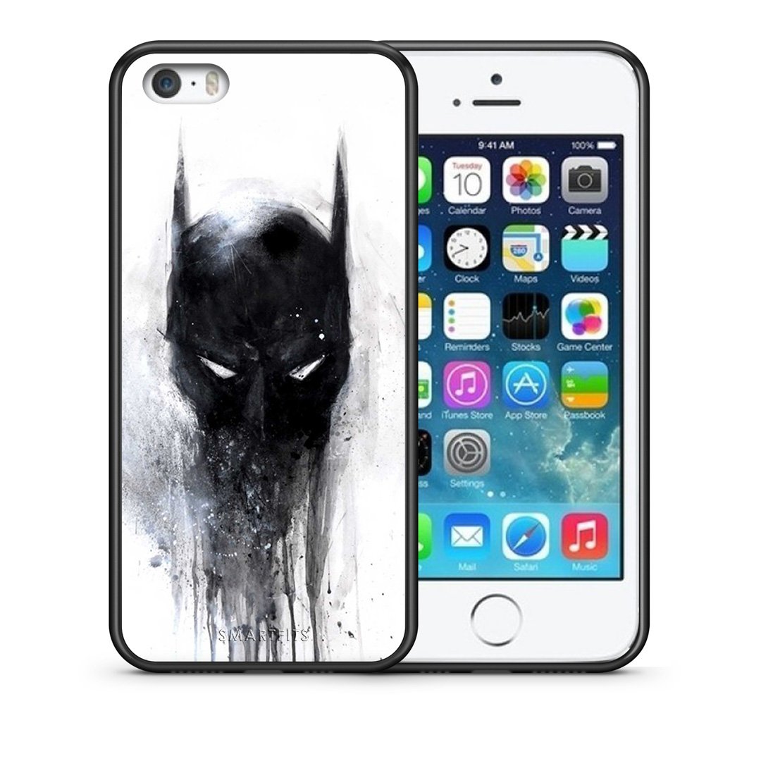 Θήκη iPhone 5/5s/SE Paint Bat Hero από τη Smartfits με σχέδιο στο πίσω μέρος και μαύρο περίβλημα | iPhone 5/5s/SE Paint Bat Hero case with colorful back and black bezels