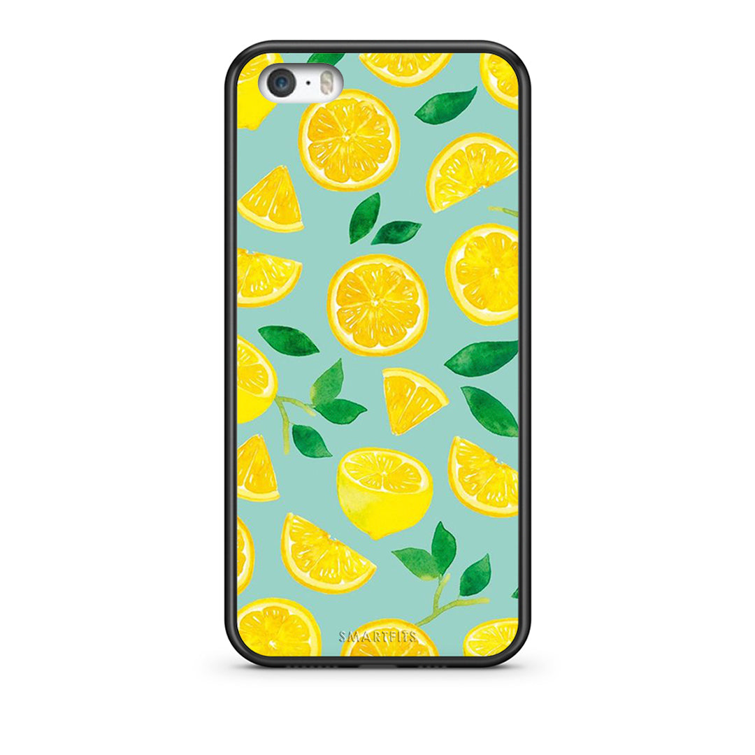 iPhone 5/5s/SE Lemons θήκη από τη Smartfits με σχέδιο στο πίσω μέρος και μαύρο περίβλημα | Smartphone case with colorful back and black bezels by Smartfits