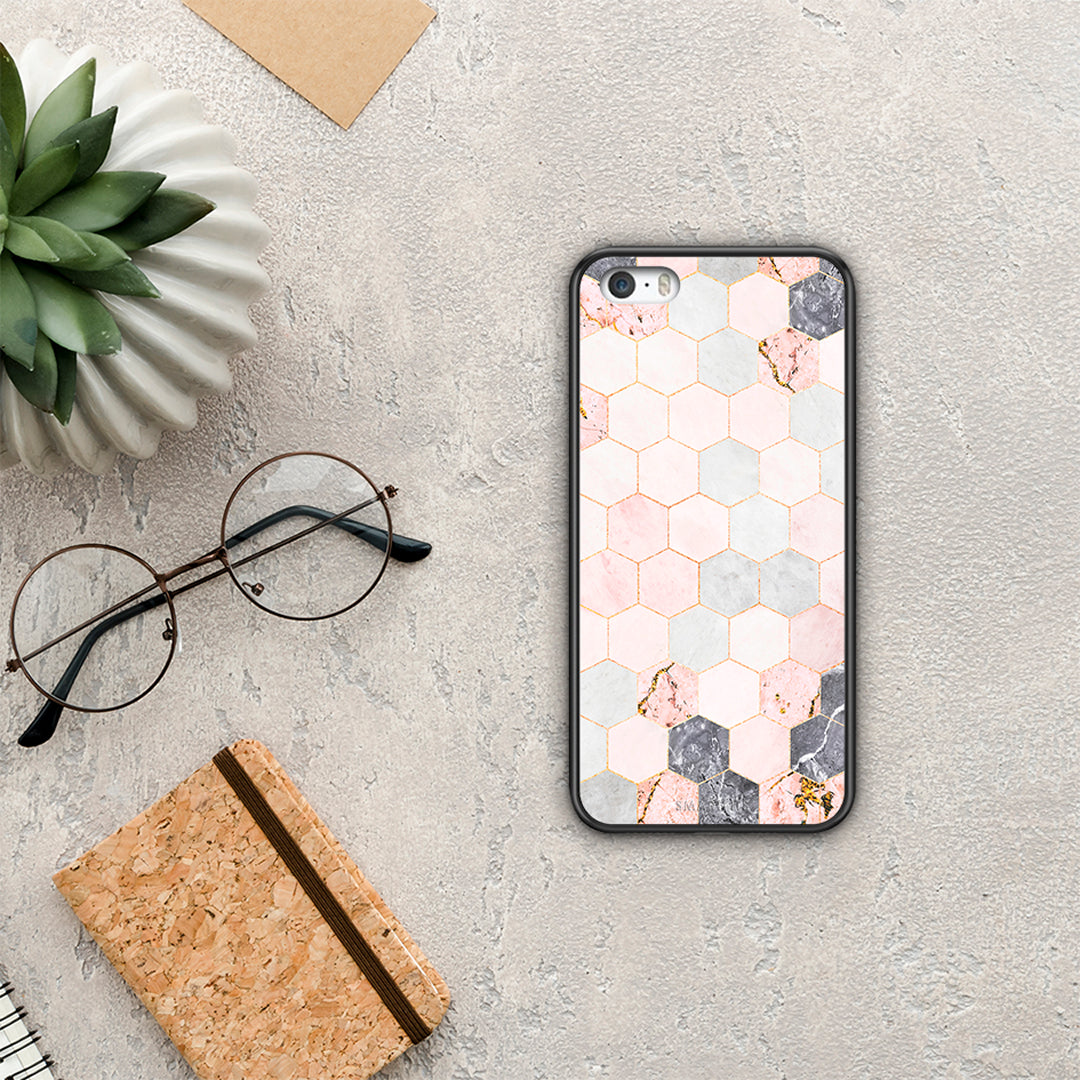 Marble Hexagon Pink - iPhone 5 / 5s / SE case