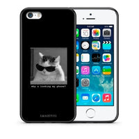 Thumbnail for Θήκη iPhone 5/5s/SE Meme Cat από τη Smartfits με σχέδιο στο πίσω μέρος και μαύρο περίβλημα | iPhone 5/5s/SE Meme Cat case with colorful back and black bezels