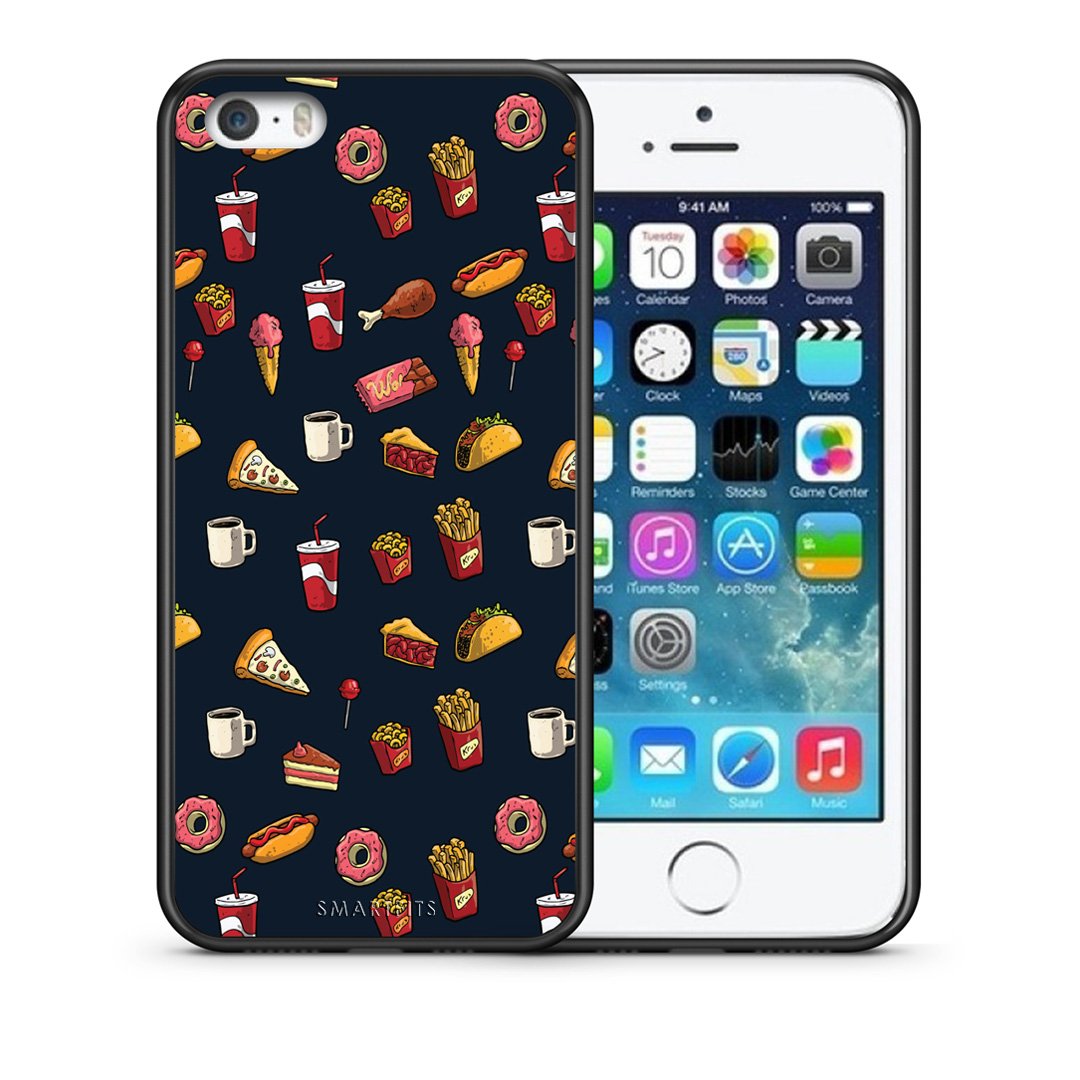 Θήκη iPhone 5/5s/SE Hungry Random από τη Smartfits με σχέδιο στο πίσω μέρος και μαύρο περίβλημα | iPhone 5/5s/SE Hungry Random case with colorful back and black bezels