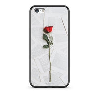 Thumbnail for iPhone 5/5s/SE Red Rose θήκη από τη Smartfits με σχέδιο στο πίσω μέρος και μαύρο περίβλημα | Smartphone case with colorful back and black bezels by Smartfits