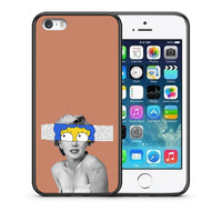 Thumbnail for Θήκη iPhone 5/5s/SE Sim Merilyn από τη Smartfits με σχέδιο στο πίσω μέρος και μαύρο περίβλημα | iPhone 5/5s/SE Sim Merilyn case with colorful back and black bezels
