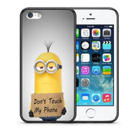 Thumbnail for Θήκη iPhone 5/5s/SE Minion Text από τη Smartfits με σχέδιο στο πίσω μέρος και μαύρο περίβλημα | iPhone 5/5s/SE Minion Text case with colorful back and black bezels