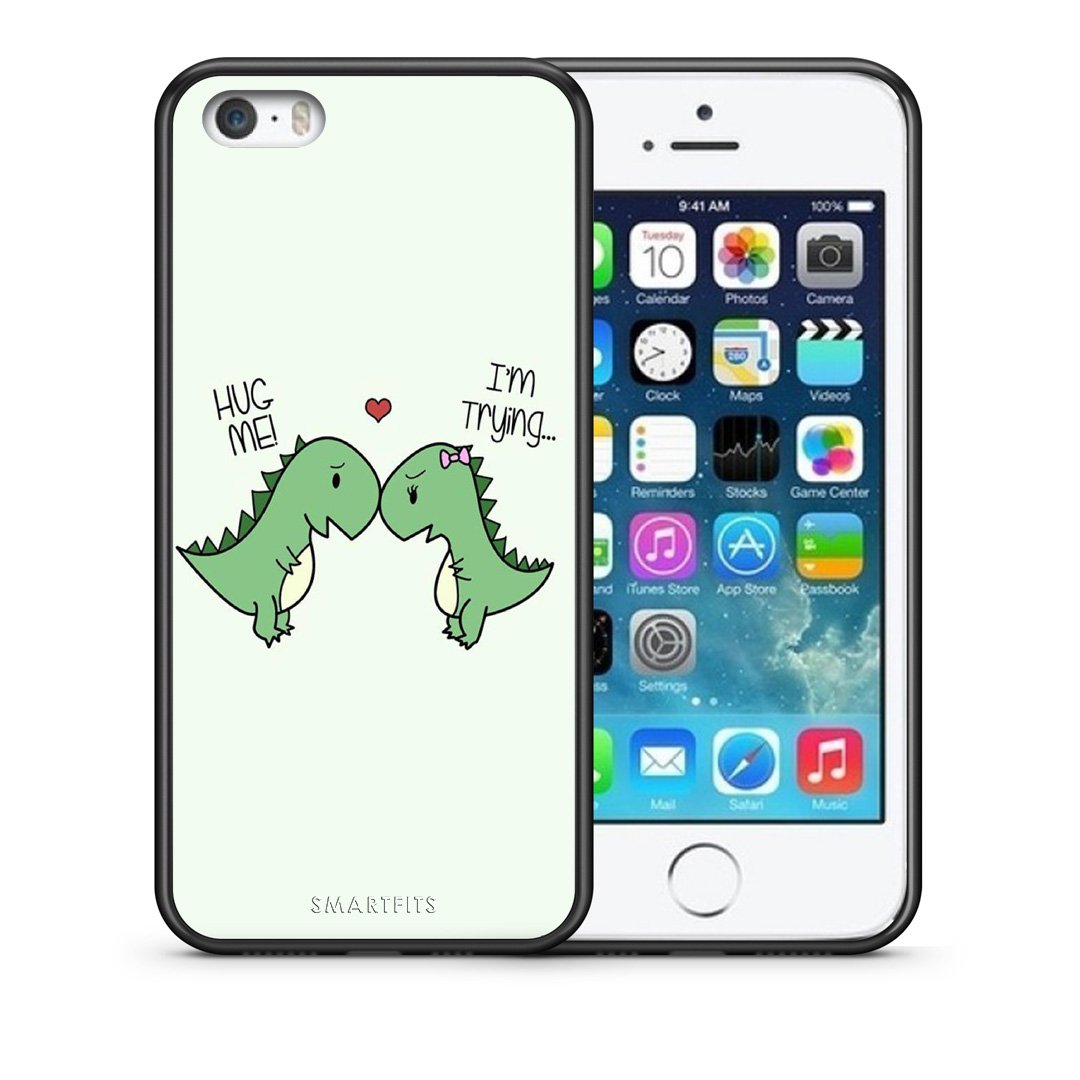 Θήκη iPhone 5/5s/SE Rex Valentine από τη Smartfits με σχέδιο στο πίσω μέρος και μαύρο περίβλημα | iPhone 5/5s/SE Rex Valentine case with colorful back and black bezels