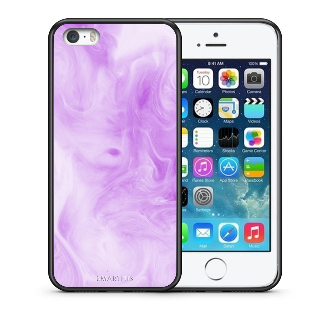 Θήκη iPhone 5/5s/SE Lavender Watercolor από τη Smartfits με σχέδιο στο πίσω μέρος και μαύρο περίβλημα | iPhone 5/5s/SE Lavender Watercolor case with colorful back and black bezels