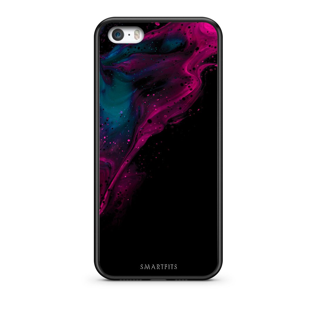 4 - iPhone 5/5s/SE Pink Black Watercolor case, cover, bumper