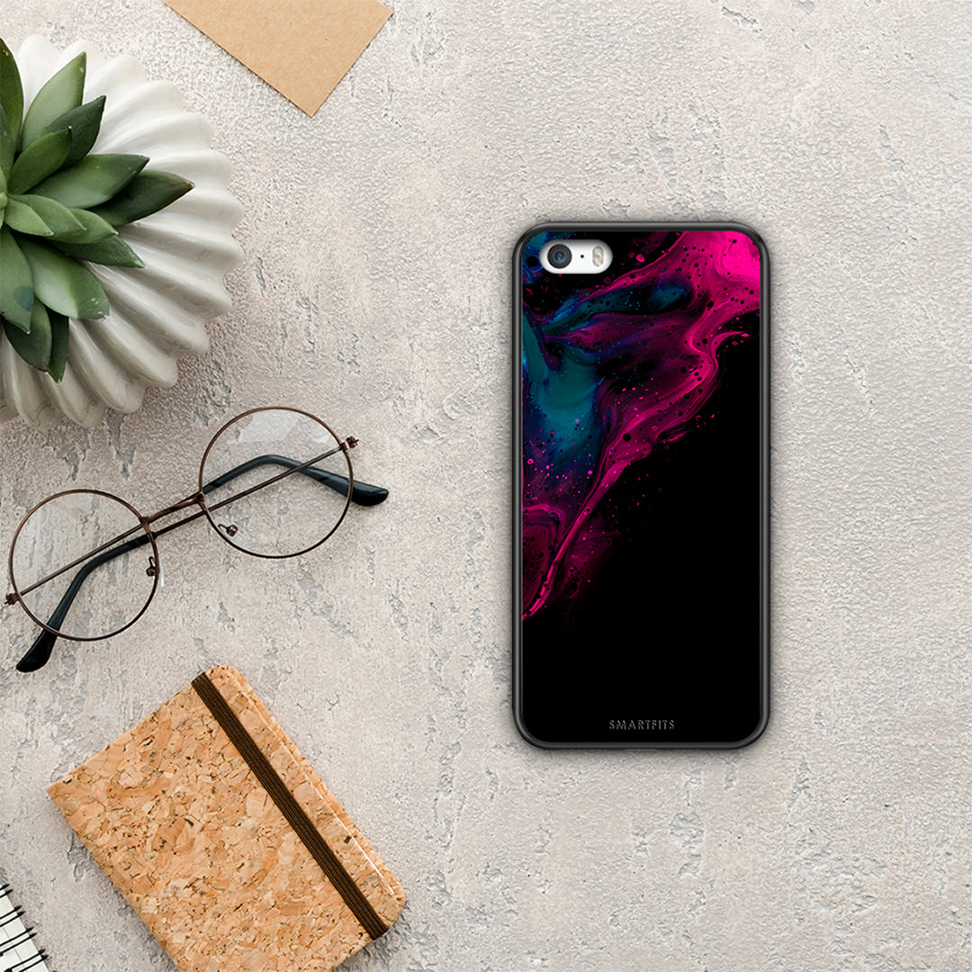 Watercolor Pink Black - iPhone 5 / 5s / SE case