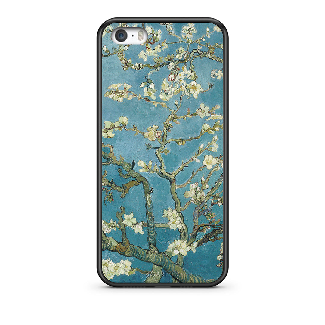 iPhone 5/5s/SE White Blossoms θήκη από τη Smartfits με σχέδιο στο πίσω μέρος και μαύρο περίβλημα | Smartphone case with colorful back and black bezels by Smartfits