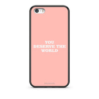 Thumbnail for iPhone 5 / 5s / SE You Deserve The World Θήκη Αγίου Βαλεντίνου από τη Smartfits με σχέδιο στο πίσω μέρος και μαύρο περίβλημα | Smartphone case with colorful back and black bezels by Smartfits