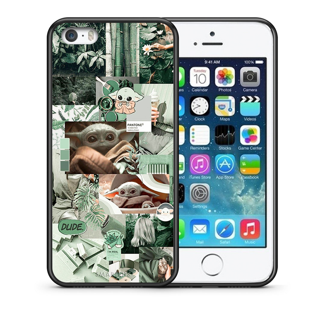 Θήκη Αγίου Βαλεντίνου iPhone 5 / 5s / SE Collage Dude από τη Smartfits με σχέδιο στο πίσω μέρος και μαύρο περίβλημα | iPhone 5 / 5s / SE Collage Dude case with colorful back and black bezels