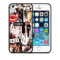 Thumbnail for Θήκη Αγίου Βαλεντίνου iPhone 5 / 5s / SE Collage Fashion από τη Smartfits με σχέδιο στο πίσω μέρος και μαύρο περίβλημα | iPhone 5 / 5s / SE Collage Fashion case with colorful back and black bezels