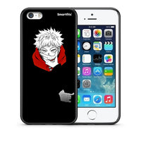 Thumbnail for Θήκη iPhone 5/5s/SE Itadori Anime από τη Smartfits με σχέδιο στο πίσω μέρος και μαύρο περίβλημα | iPhone 5/5s/SE Itadori Anime case with colorful back and black bezels