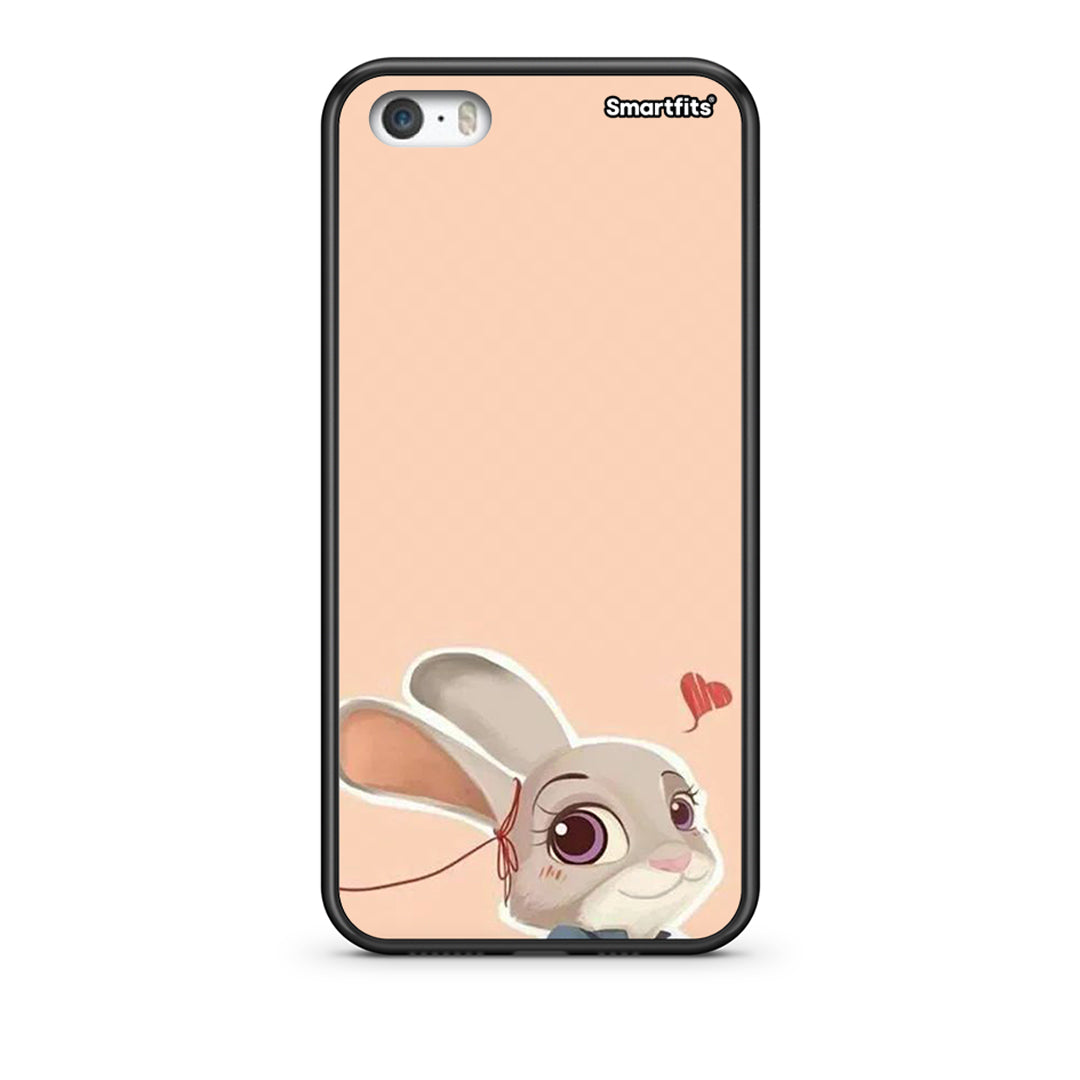 iPhone 5/5s/SE Nick Wilde And Judy Hopps Love 2 θήκη από τη Smartfits με σχέδιο στο πίσω μέρος και μαύρο περίβλημα | Smartphone case with colorful back and black bezels by Smartfits