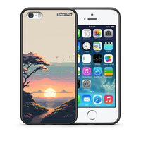 Thumbnail for Θήκη iPhone 5 / 5s / SE Pixel Sunset από τη Smartfits με σχέδιο στο πίσω μέρος και μαύρο περίβλημα | iPhone 5 / 5s / SE Pixel Sunset case with colorful back and black bezels