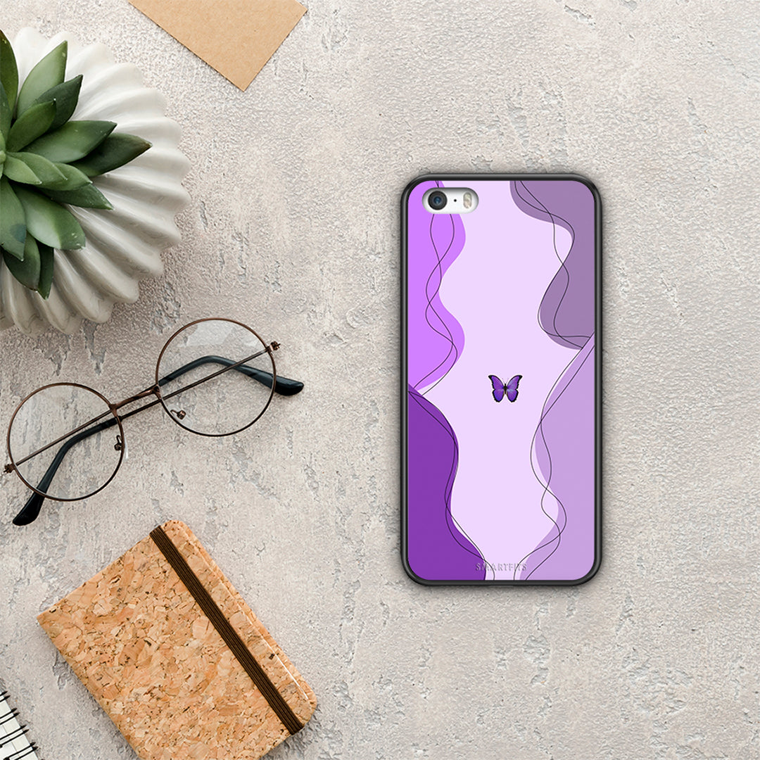Purple Mariposa - iPhone 5 / 5s / SE case