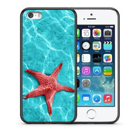 Thumbnail for Θήκη iPhone 5 / 5s / SE Red Starfish από τη Smartfits με σχέδιο στο πίσω μέρος και μαύρο περίβλημα | iPhone 5 / 5s / SE Red Starfish case with colorful back and black bezels
