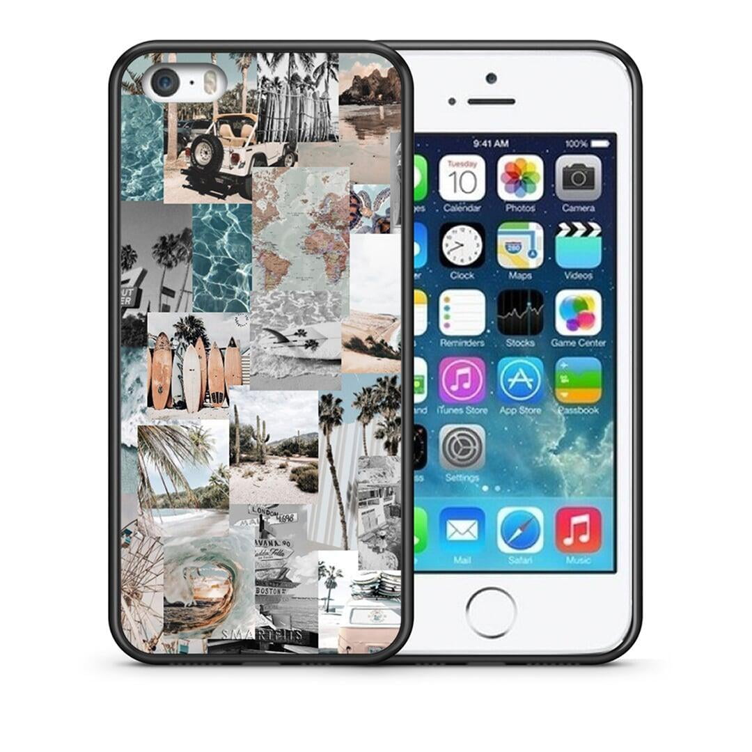 Θήκη iPhone 5 / 5s / SE Retro Beach Life από τη Smartfits με σχέδιο στο πίσω μέρος και μαύρο περίβλημα | iPhone 5 / 5s / SE Retro Beach Life case with colorful back and black bezels