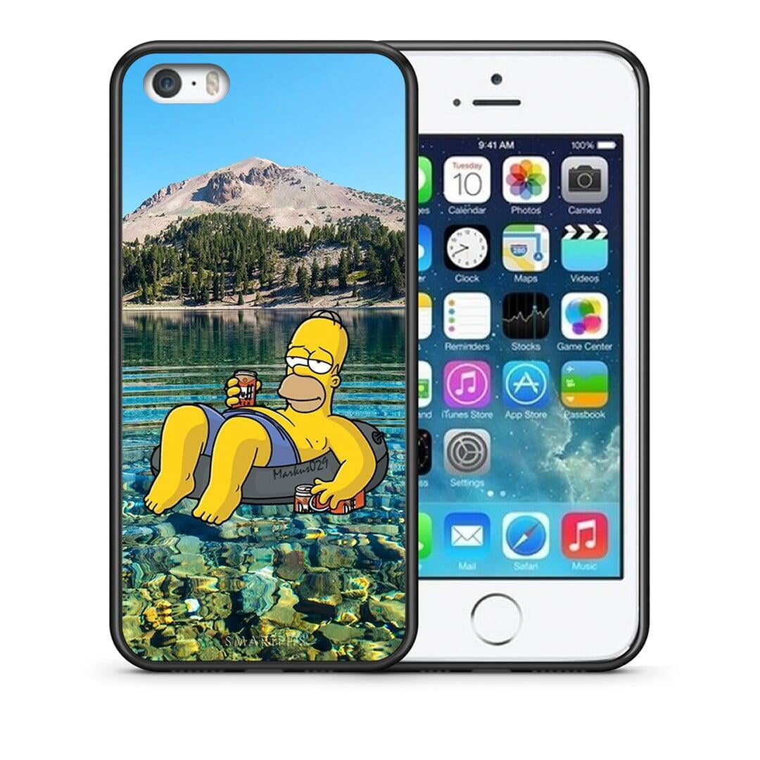 Θήκη iPhone 5 / 5s / SE Summer Happiness από τη Smartfits με σχέδιο στο πίσω μέρος και μαύρο περίβλημα | iPhone 5 / 5s / SE Summer Happiness case with colorful back and black bezels