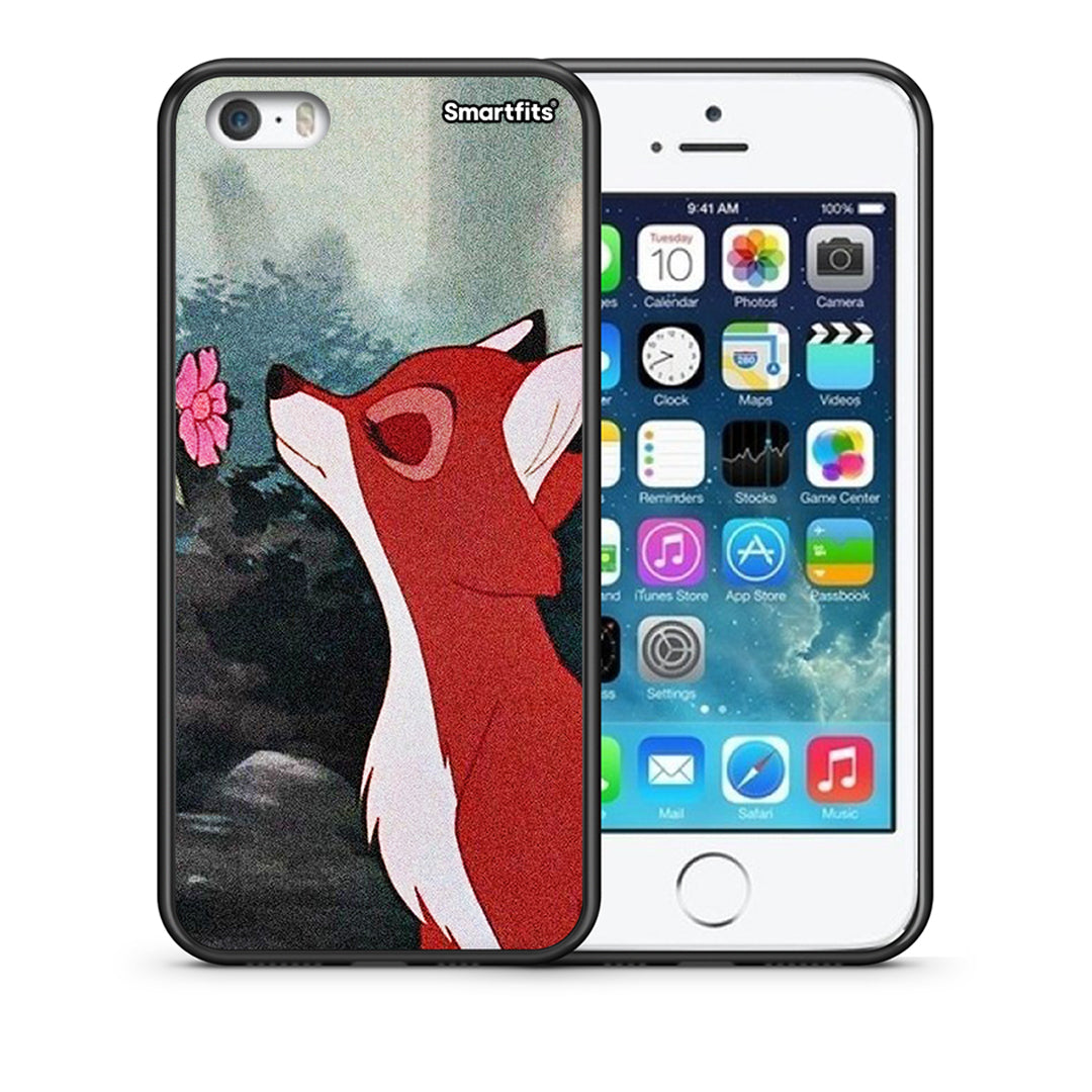 Θήκη iPhone 5/5s/SE Tod And Vixey Love 2 από τη Smartfits με σχέδιο στο πίσω μέρος και μαύρο περίβλημα | iPhone 5/5s/SE Tod And Vixey Love 2 case with colorful back and black bezels