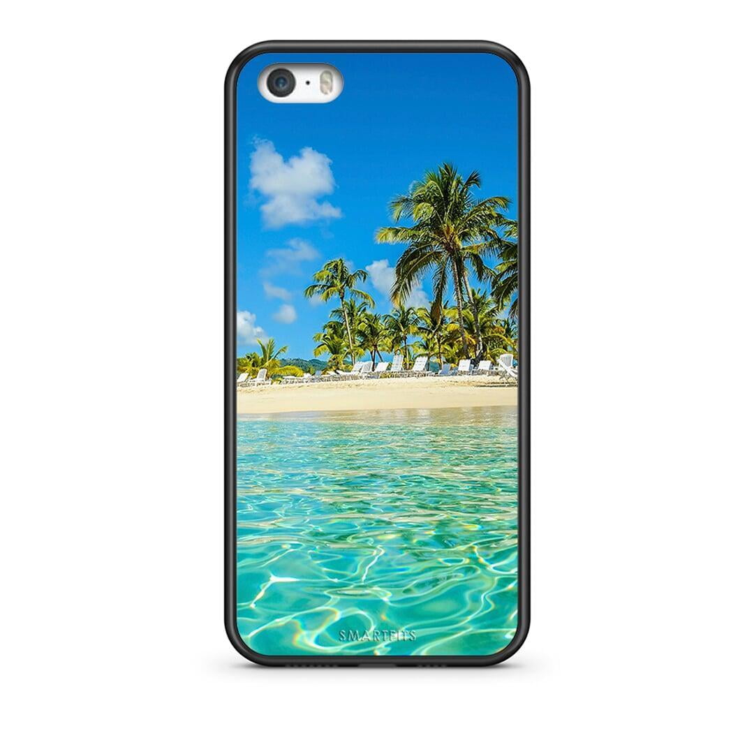 iPhone 5 / 5s / SE Tropical Vibes Θήκη από τη Smartfits με σχέδιο στο πίσω μέρος και μαύρο περίβλημα | Smartphone case with colorful back and black bezels by Smartfits