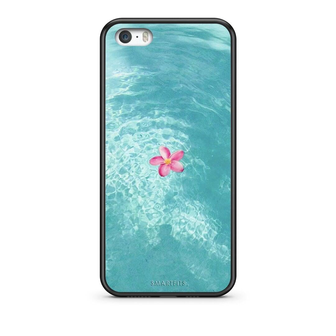 iPhone 5 / 5s / SE Water Flower Θήκη από τη Smartfits με σχέδιο στο πίσω μέρος και μαύρο περίβλημα | Smartphone case with colorful back and black bezels by Smartfits