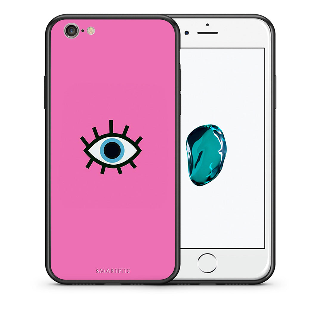 Θήκη iPhone 6 Plus/6s Plus Blue Eye Pink από τη Smartfits με σχέδιο στο πίσω μέρος και μαύρο περίβλημα | iPhone 6 Plus/6s Plus Blue Eye Pink case with colorful back and black bezels