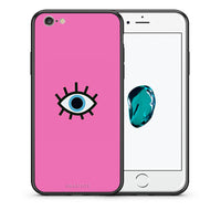 Thumbnail for Θήκη iPhone 6 Plus/6s Plus Blue Eye Pink από τη Smartfits με σχέδιο στο πίσω μέρος και μαύρο περίβλημα | iPhone 6 Plus/6s Plus Blue Eye Pink case with colorful back and black bezels