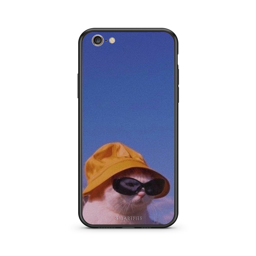 iPhone 7/8 Cat Diva θήκη από τη Smartfits με σχέδιο στο πίσω μέρος και μαύρο περίβλημα | Smartphone case with colorful back and black bezels by Smartfits