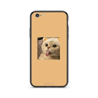 Thumbnail for iphone 6 plus 6s plus Cat Tongue θήκη από τη Smartfits με σχέδιο στο πίσω μέρος και μαύρο περίβλημα | Smartphone case with colorful back and black bezels by Smartfits