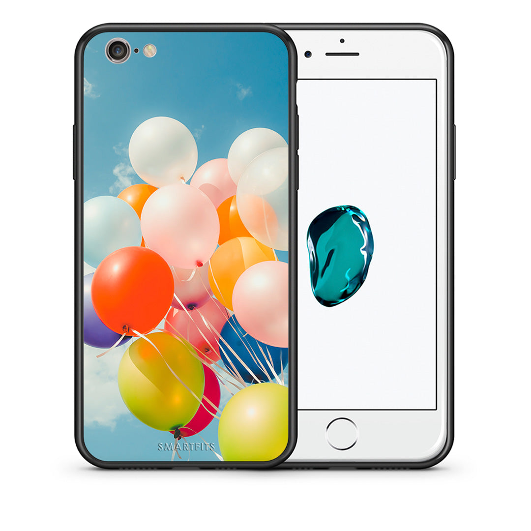 Θήκη iPhone 6 Plus/6s Plus Colorful Balloons από τη Smartfits με σχέδιο στο πίσω μέρος και μαύρο περίβλημα | iPhone 6 Plus/6s Plus Colorful Balloons case with colorful back and black bezels